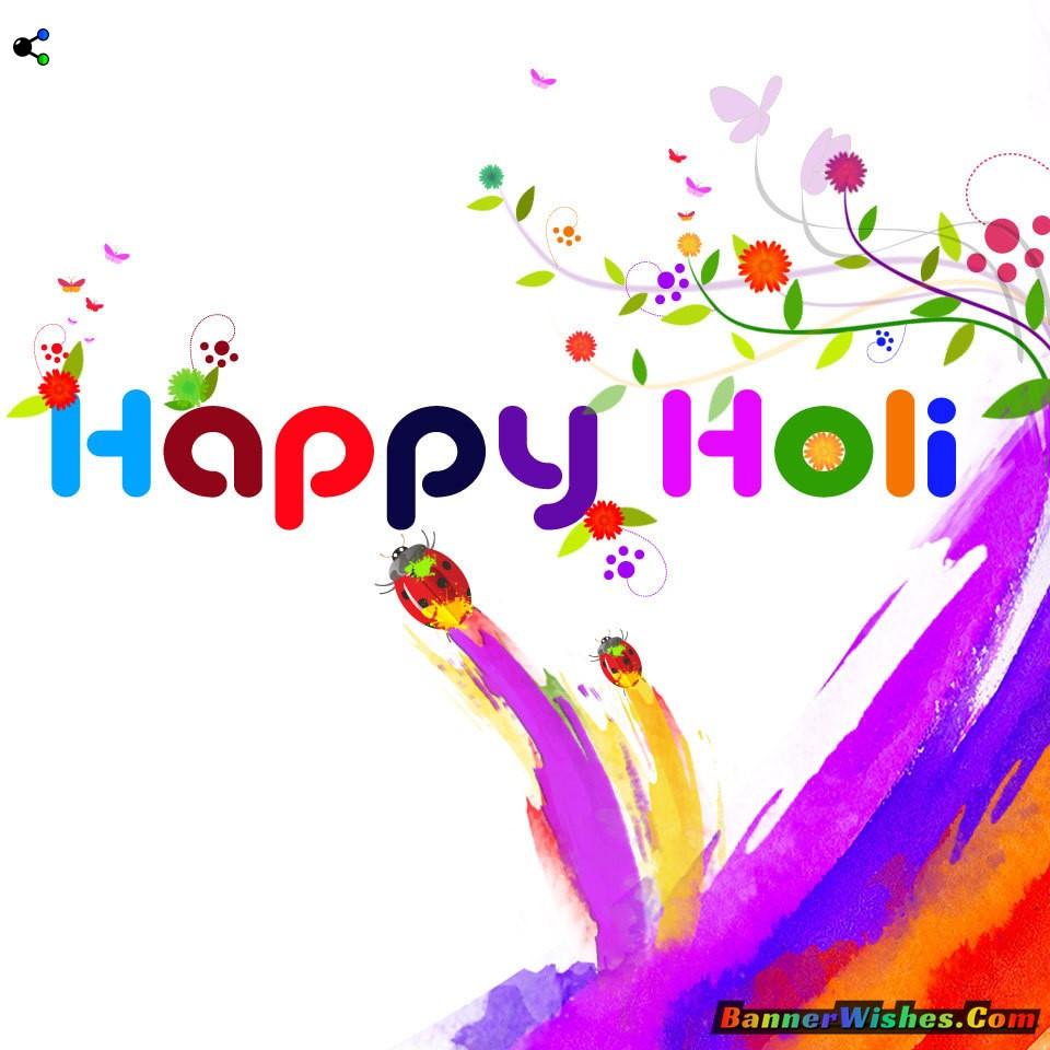 Happy Holi Wishes Images Plain and colourful