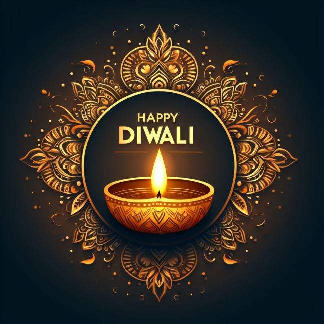 best happy diwali dp images with diya and mandala